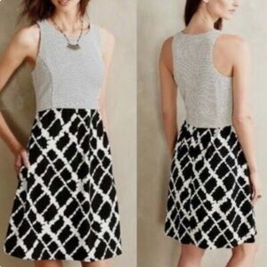 Tabitha by Anthropologie Mixed Print Sleeveless Fit & Flare Dress | Size 0